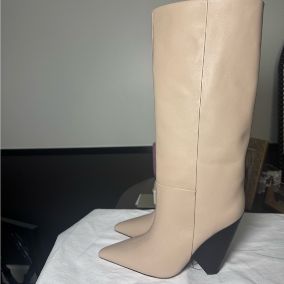 Elegant Beige Knee-High Boots - Picture 3 of 6